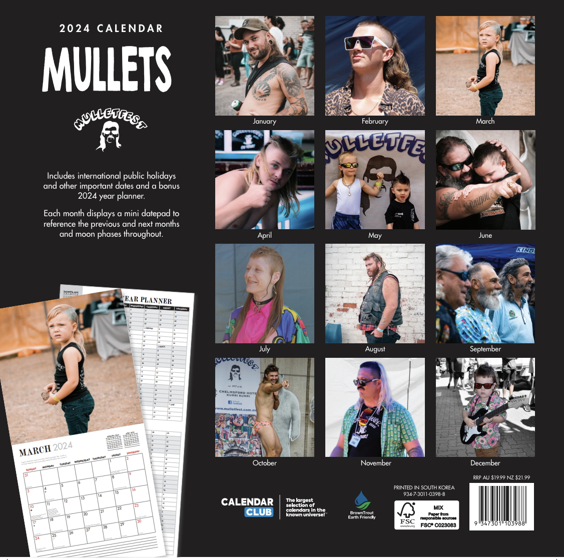 Preorder 2024 Mullets Calendar Mulletfest Australia